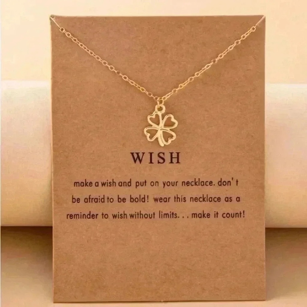 ⚠️Clearance Lucky Clover Charm Necklace Yellow Gold
